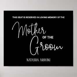 Svart Mor Brudgummen Reserverad Sits Minneshögtid  Poster