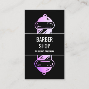 Svart Mörk Kamouflage Holografisk Barber Stång Visitkort