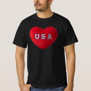 Svart mörk t-shirt USA LOGO