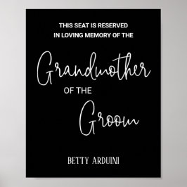 Svart mormor från Groom Memorial Bröllop Poster