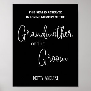 Svart mormor från Groom Memorial Bröllop Poster