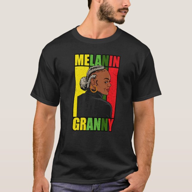 Svart mormor Melanin Granny Best Grandma on E T Shirt (Framsida)