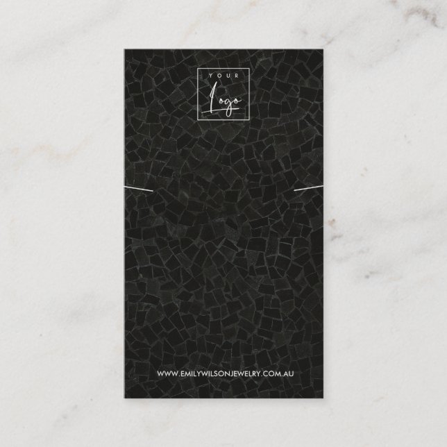 SVART MOSIC STRUKTUR NECKLACE BRACELET VISNING VISITKORT (Framsida)