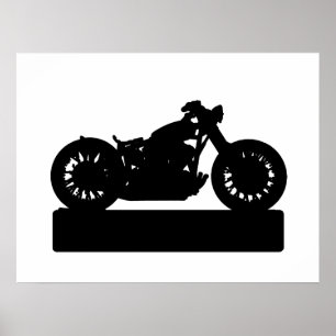 Svart motorcykel för väggar poster