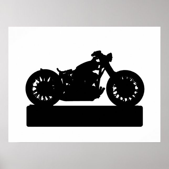Svart motorcykel för väggar poster (Framsidan)