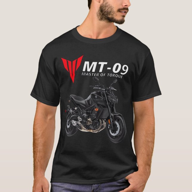 Svart motorcykel Mt-09 T Shirt (Framsida)