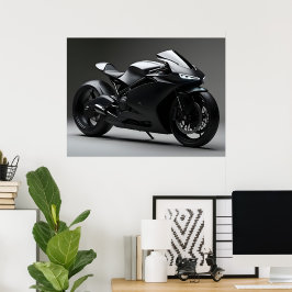 Svart motorcykel poster