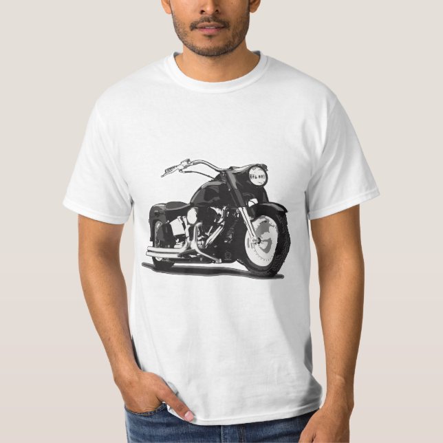 Svart motorcykel t-shirt (Framsida)