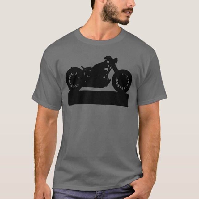Svart motorcykel tee (Framsida)