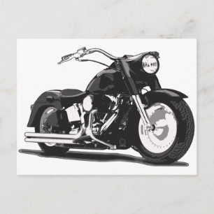 Svart motorcykel vykort