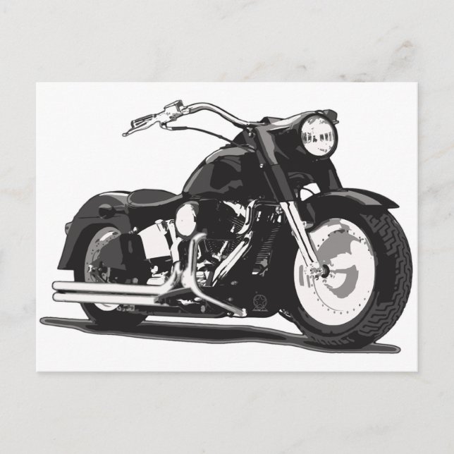 Svart motorcykel vykort (Framsida)