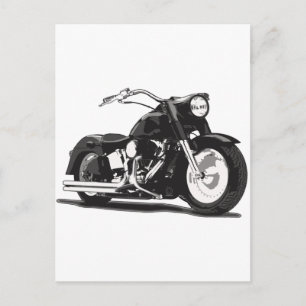Svart motorcykel vykort