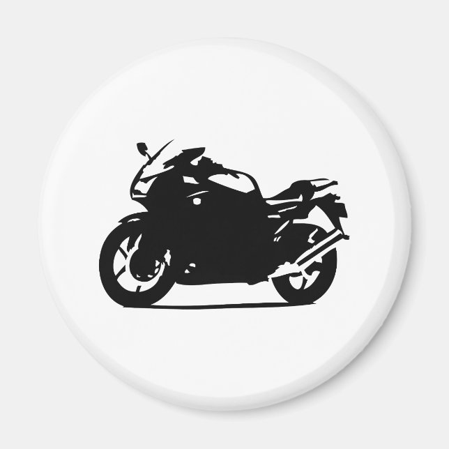Svart motorcykelikon magnet (Framsidan)