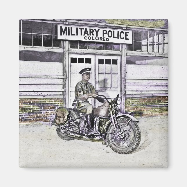 Svart motorcykelpolis (ww2) magnet (Framsidan)