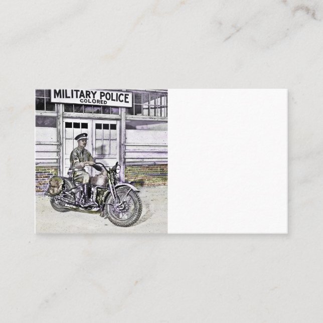 Svart motorcykelpolis (ww2) tidsbeställning kort (Framsida)