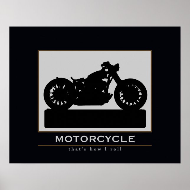 Svart motorcykelväggsdekoder poster (Framsidan)