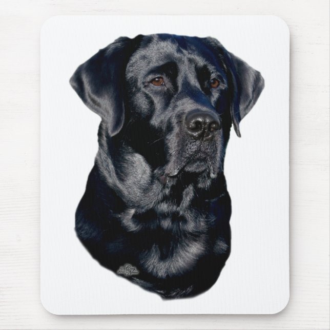 Svart mousepad för huvud för Labrador Retriever Musmatta (Framsidan)