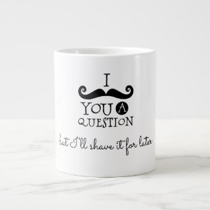 Svart Moustache Humor Jumbo Mugg