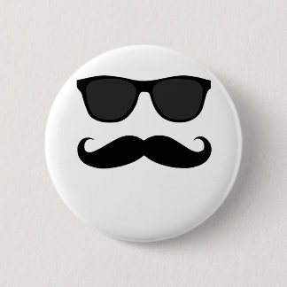 Svart Moustache och solglasögonhumorgåva Knapp