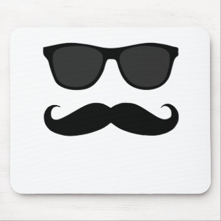 Svart Moustache och solglasögonhumorgåva Musmatta