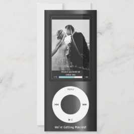 Svart MP3 Musikspelare Bröllop Inbjudningar