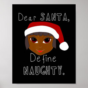 Svart Mrs. claus Tomt definierar en ung svart fami Poster