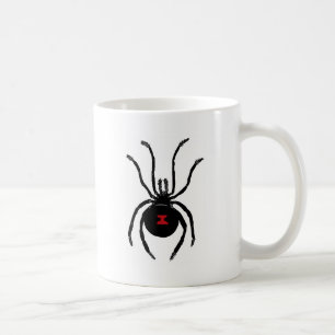 svart mugg för änkaspindelkaffe