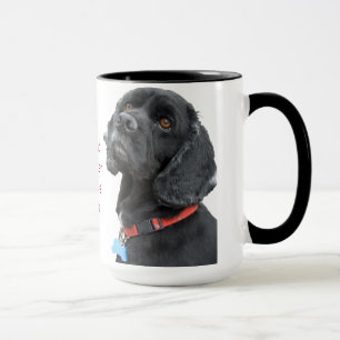 Svart mugg för cockerspanielSpanielhuvud