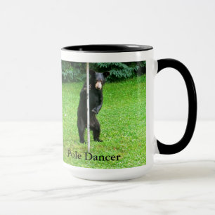 Svart mugg för kaffe för björnungePole dansare