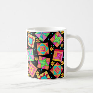 Svart mugg för Patchworktäckekvarter