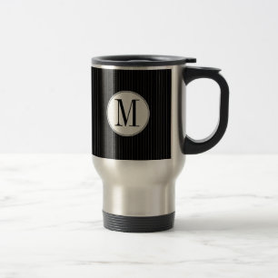 Svart mugg för strecksingelMonogram