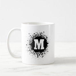 Svart Mugg med Dubbel Monogram och Bläckfläck - Ka