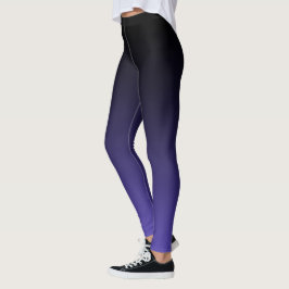 Svart mulberry Blue Lila Ombre-övertoning Leggings