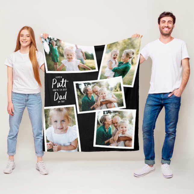 Svart multifotomodern, minimal golf pappa fleecefilt (På plats)