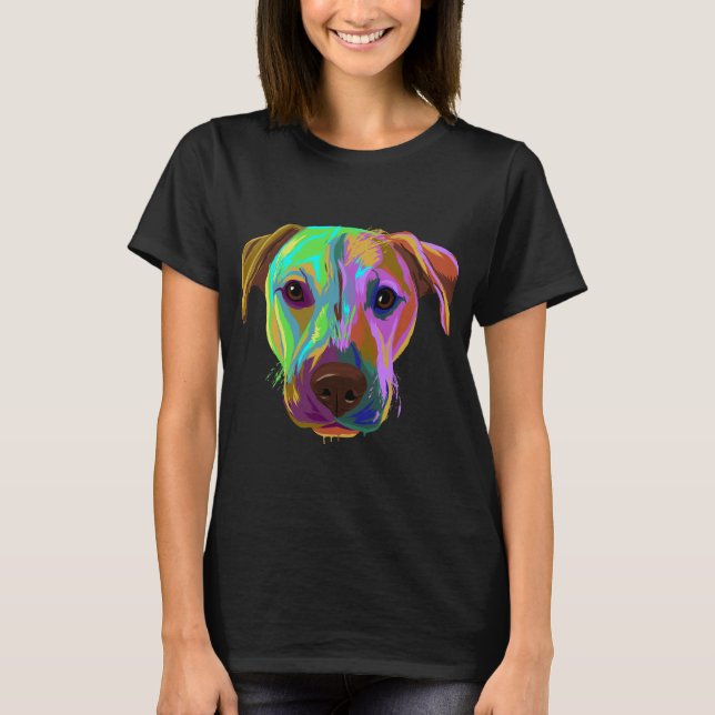 Svart munkåpa i Stänk, färgad Hund T Shirt (Framsida)