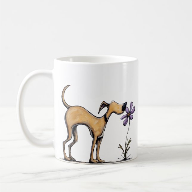 Svart Munn Cur Hund Mugg (Vänster)
