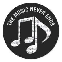 Svart Musik noter-etikettuppsättning