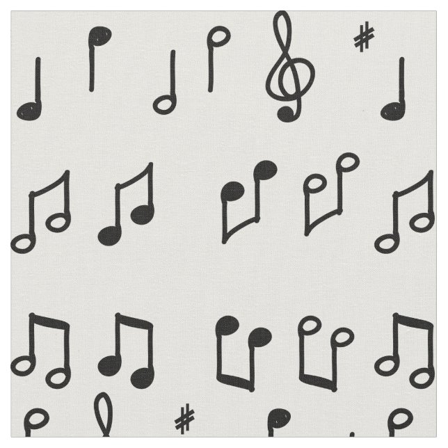 Svart Musik noter konst Tyg (Närbild)