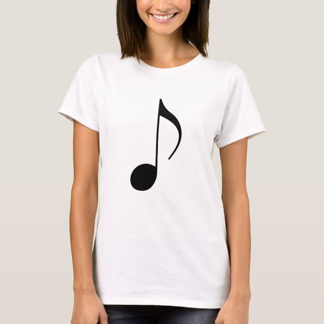svart musikalisk anteckning tee (Framsida)