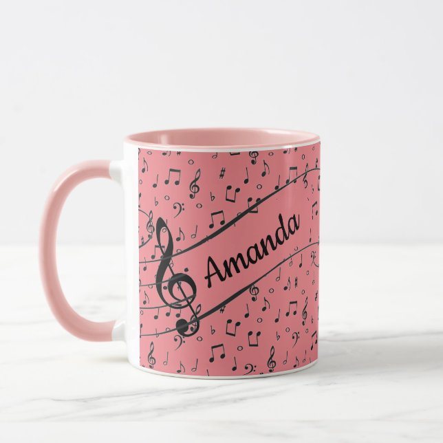 Svart musikalisk personlig Kaffe Mugg (Vänster)