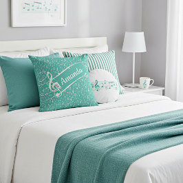 Svart musikalisk personlig kuddthrow kudde