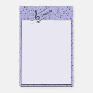 Svart musikalisk personlig  post-it block