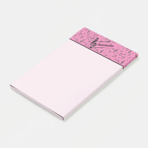 Svart musikalisk personlig post-it block
