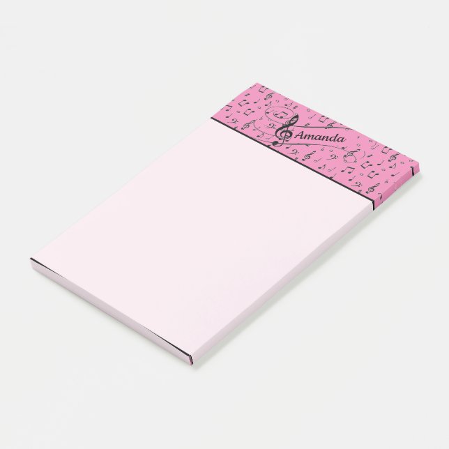 Svart musikalisk personlig  post-it block (Vinklad)
