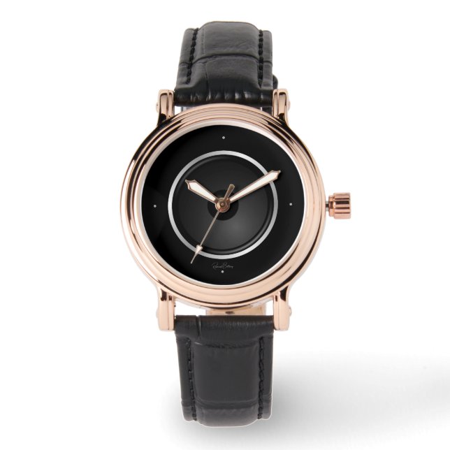 Svart musikhögtalare armbandsur (Framsida)
