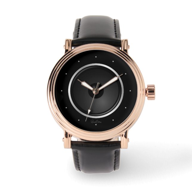 Svart musikhögtalare armbandsur (Framsida)