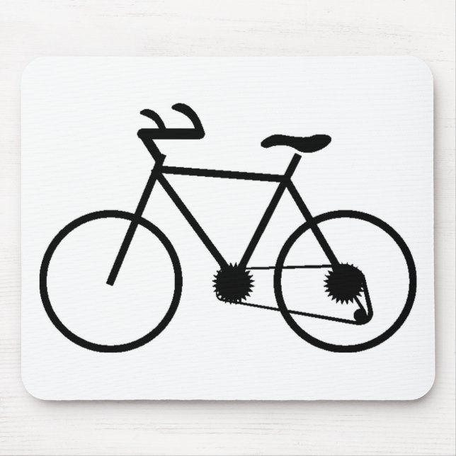 Svart musmatta för cykel specialdesignad (Framsidan)