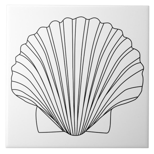 Svart musslakammusslasnäckskal kakelplatta (Framsidan)