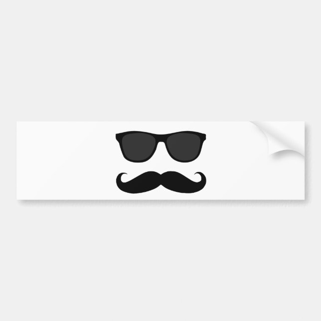 Svart mustache och Sunglasses Humor Gift Bildekal (Framsidan)
