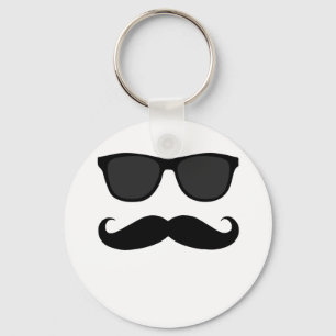 Svart mustache och Sunglasses Humor Gift Nyckelring